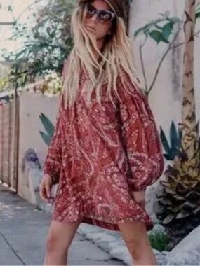 Spell Celestial City Lights Long-Sleeve Mini Dress